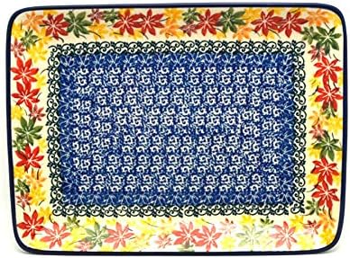 Polish Pottery Plate  Rectangular  Maple Harvest