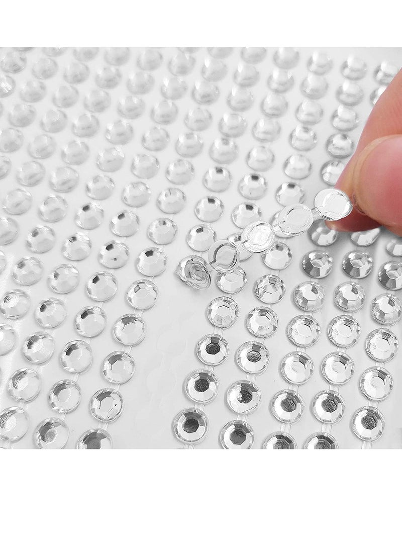 Generic 6pcs Rhinestone Stickers, Self-adhesive Crystal Glitter Gemstone Stickers for Face Decoration Crafts Nail Decoration Phone Case (6pcs Clear  - Image 1