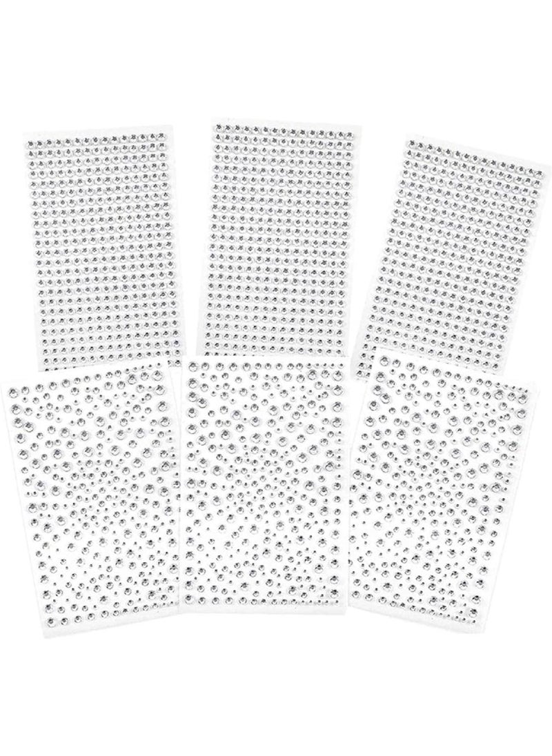 Generic 6pcs Rhinestone Stickers, Self-adhesive Crystal Glitter Gemstone Stickers for Face Decoration Crafts Nail Decoration Phone Case (6pcs Clear  - Image 2