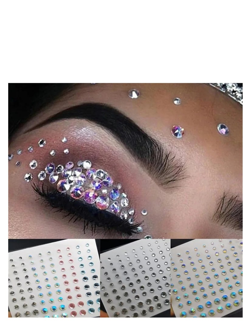 Generic 6pcs Rhinestone Stickers, Self-adhesive Crystal Glitter Gemstone Stickers for Face Decoration Crafts Nail Decoration Phone Case (6pcs Clear  - Image 3