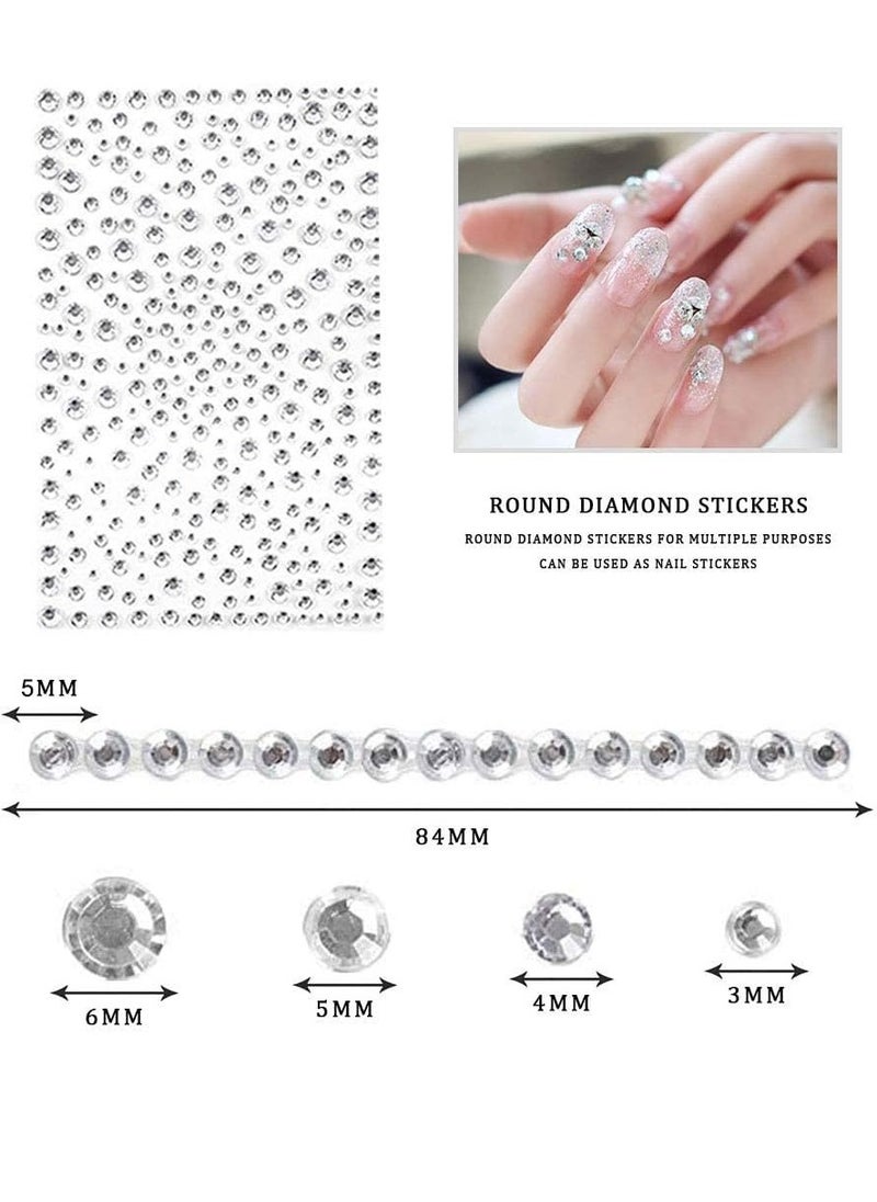 Generic 6pcs Rhinestone Stickers, Self-adhesive Crystal Glitter Gemstone Stickers for Face Decoration Crafts Nail Decoration Phone Case (6pcs Clear  - Image 4