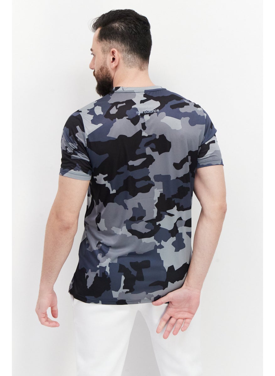New Balance Men Sportswear Fit Short Sleeve Running T-Shirt, Grey  - Image 4