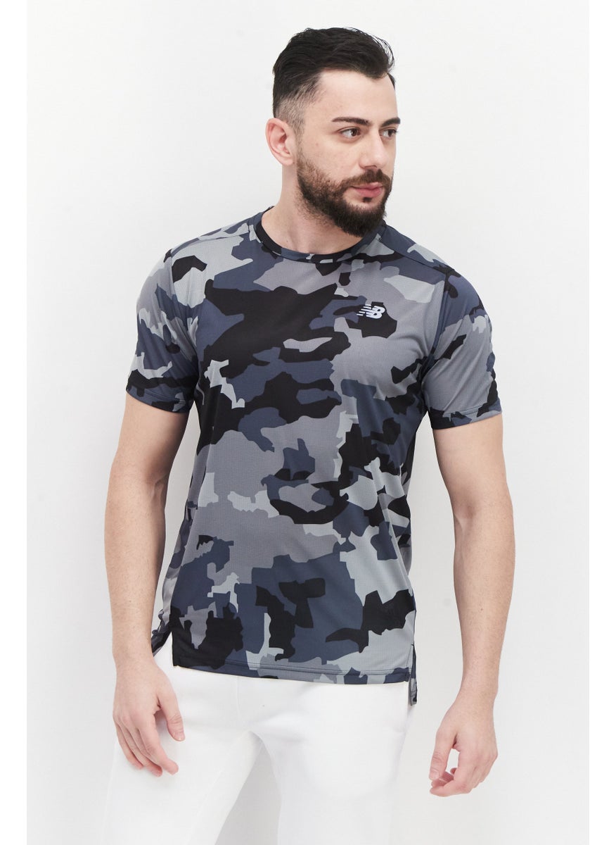 New Balance Men Sportswear Fit Short Sleeve Running T-Shirt, Grey  - Image 1