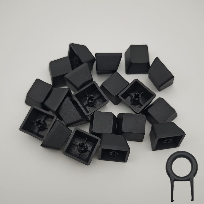 Elacgap OEM Profile Blank Black Keycaps PBT Material 1U R4 Keycap for MX switches Mechanical Keyboard (Black, 20pcs) - Image 2