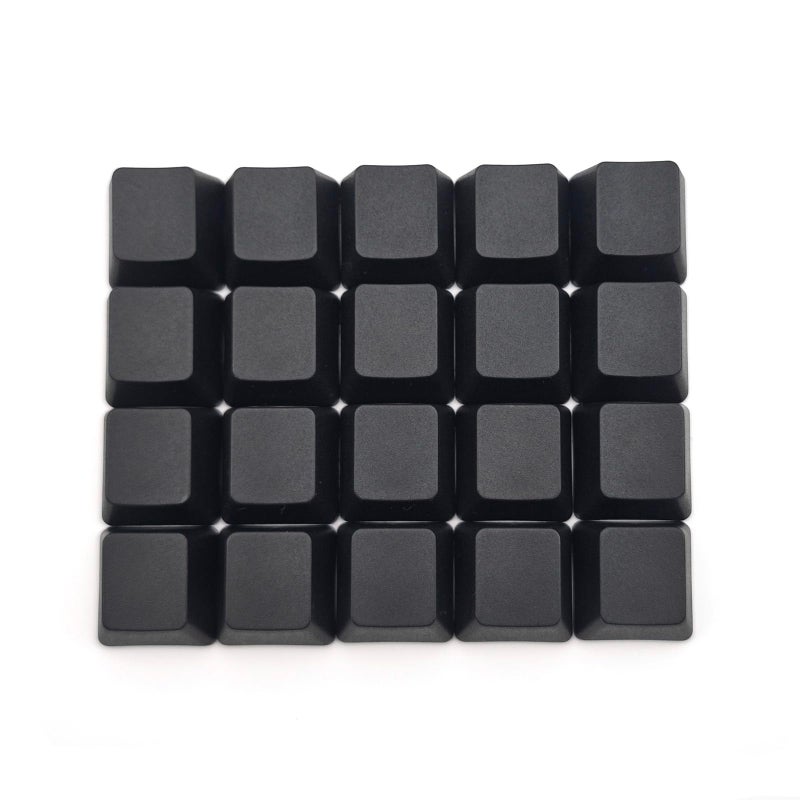 Elacgap OEM Profile Blank Black Keycaps PBT Material 1U R4 Keycap for MX switches Mechanical Keyboard (Black, 20pcs) - Image 1