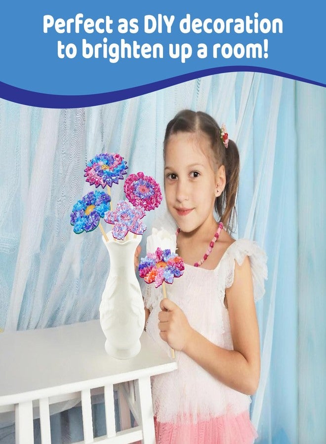 ATFUNSHOP 8 Packs Poke in Crafts Art Kits Flower Bouquets, Mess Free Kids' Paper Craft Kits Activity, 4 5 6 7 8 9 Years Old Girls Birthday Gifts - Image 4