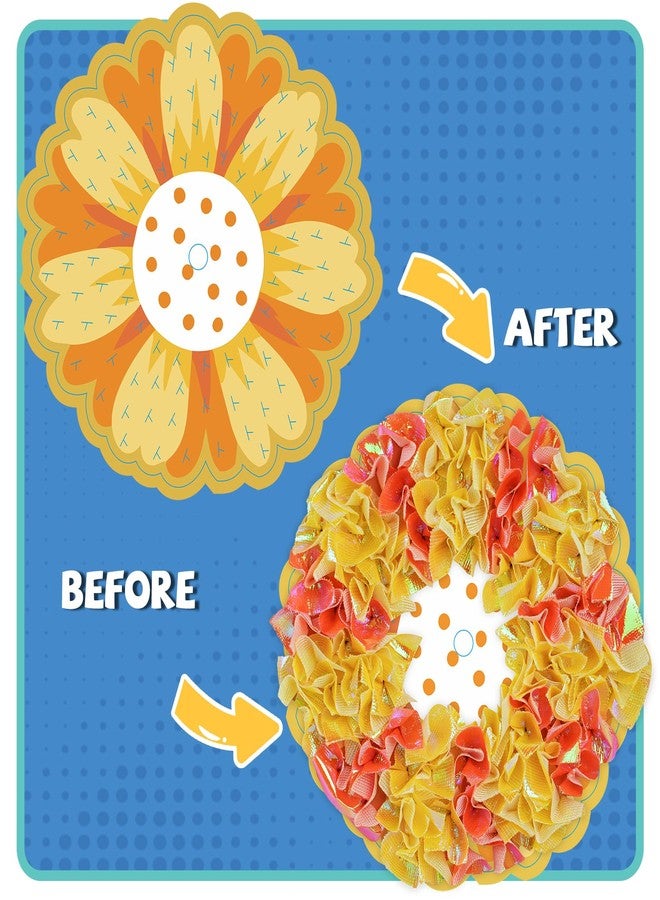 ATFUNSHOP 8 Packs Poke in Crafts Art Kits Flower Bouquets, Mess Free Kids' Paper Craft Kits Activity, 4 5 6 7 8 9 Years Old Girls Birthday Gifts - Image 2