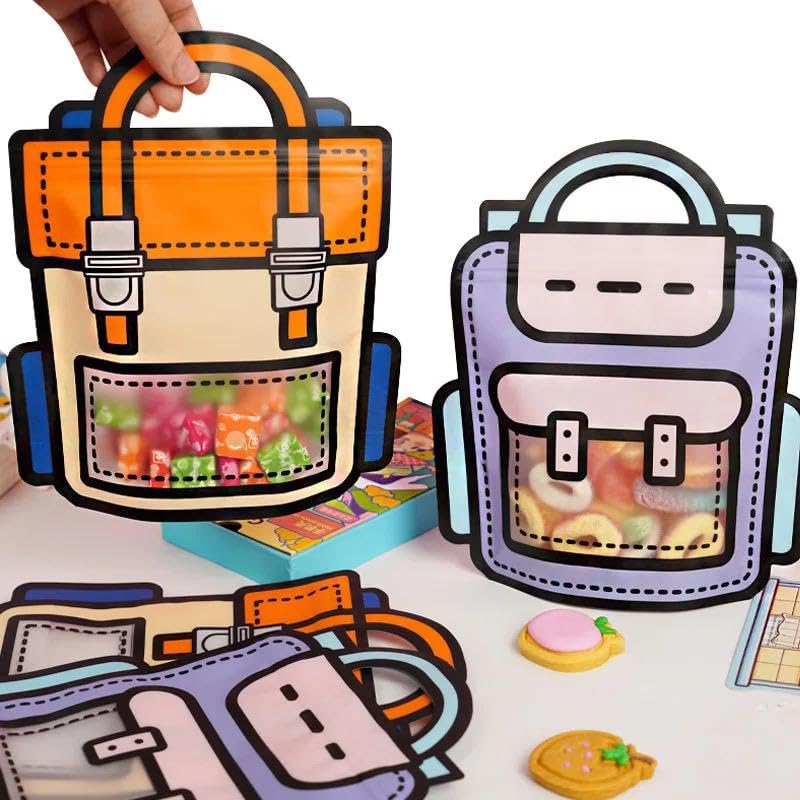 TOOYEP School Bag Theme Guddy Bags, Party Favor Bags, Cookie Bags, Birthday Party Return Gift Bags, Goody Bags for Kids Girls Boys - (Pack of 10) - Image 1