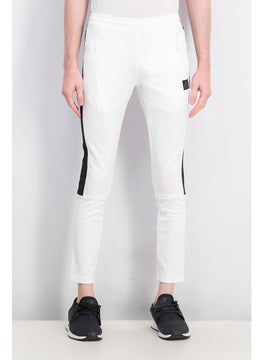 Reebok Men Sportswear Fit Side Stripe Training Track Pants, White  - Image 1
