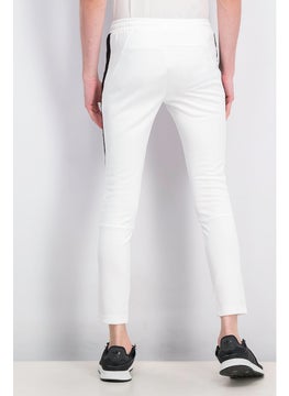 Reebok Men Sportswear Fit Side Stripe Training Track Pants, White  - Image 3