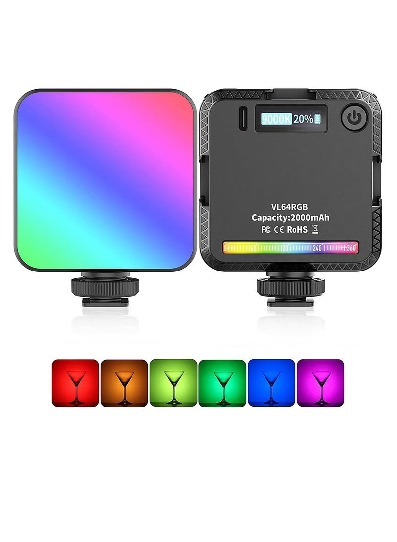 Xria W64RGB Full Color LED Video Light 2500K-9000K 800LUX Magnetic Mini Fill Light Extend 3 Cold Shoe 2000mAh Type-c Port - Image 2