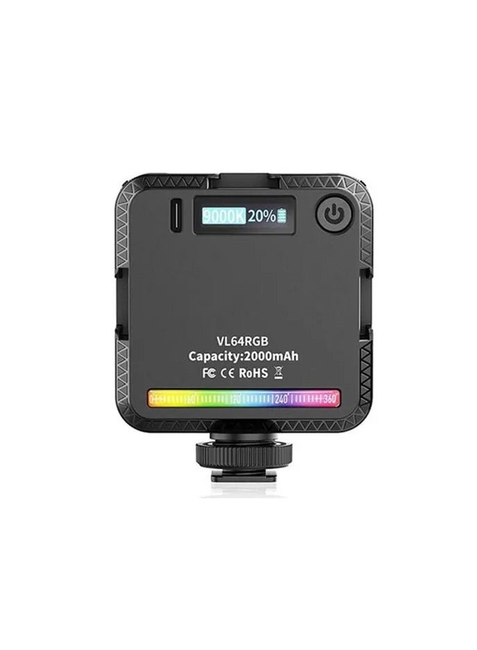 Xria W64RGB Full Color LED Video Light 2500K-9000K 800LUX Magnetic Mini Fill Light Extend 3 Cold Shoe 2000mAh Type-c Port - Image 3
