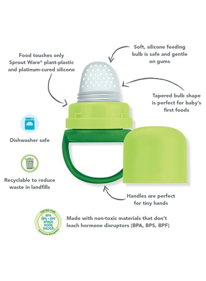 جرين سبراوتس وعاء طعام سبراوت وير فيرست فودز المصنوع من النباتات يشجع على التغذية الذاتية، مصنوع من السيليكون النباتي المعالج بالبلاتينيوم من جرين سبروتس - Image 5