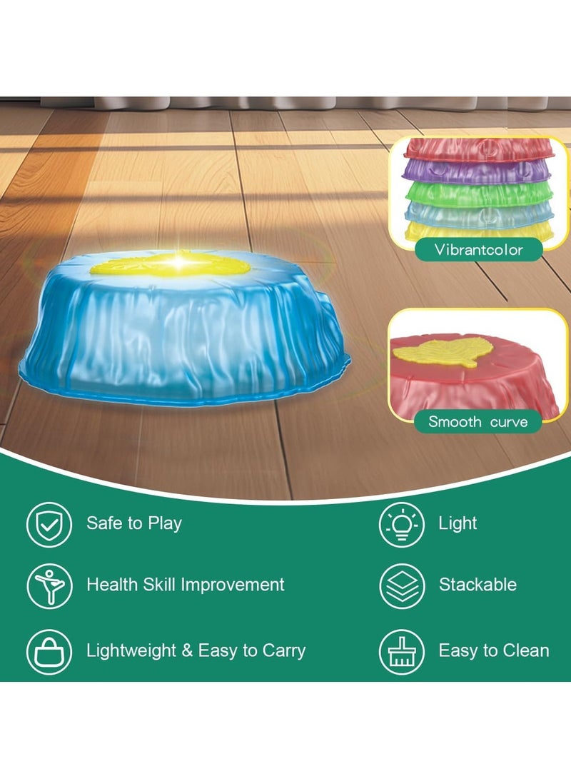 XICEN Kids Stepping Stones With LED Light, 8pcs Non-Slip Lluminous Balance Jumping Stone, Stackable Sensory Toys for Toddlers, Improve Balance & Gross Motor Skills, Indoor&Outdoor Toys - Image 2