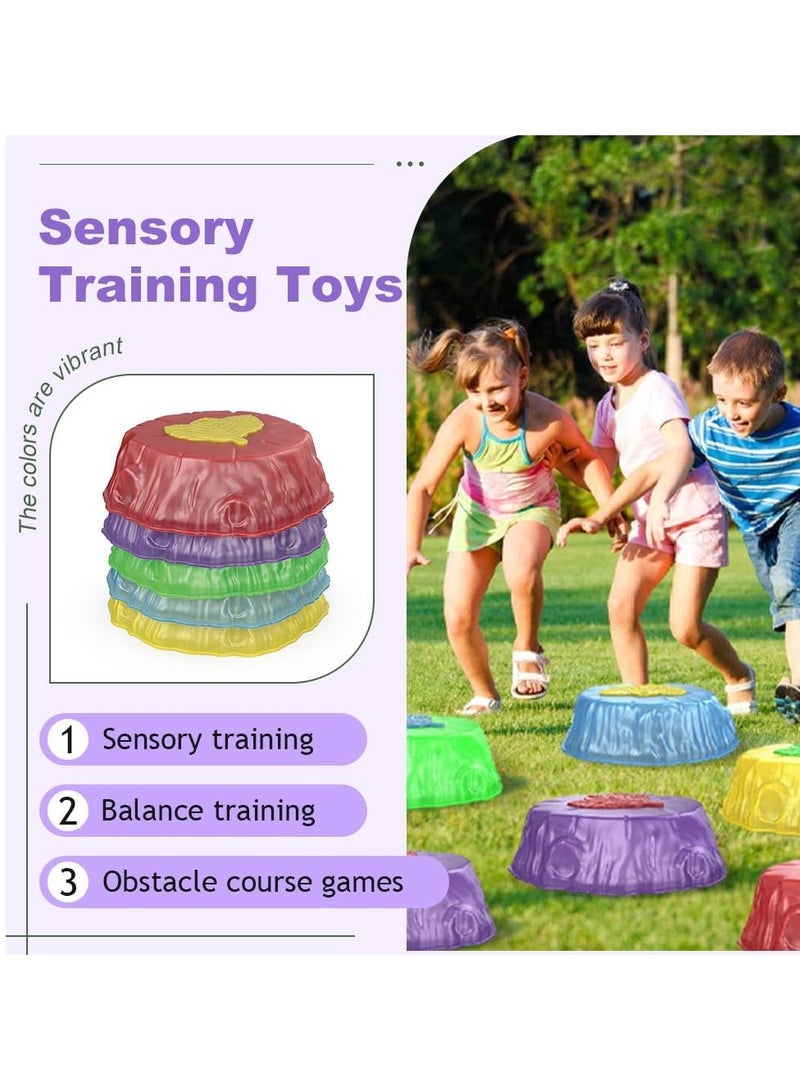 XICEN Kids Stepping Stones With LED Light, 8pcs Non-Slip Lluminous Balance Jumping Stone, Stackable Sensory Toys for Toddlers, Improve Balance & Gross Motor Skills, Indoor&Outdoor Toys - Image 3
