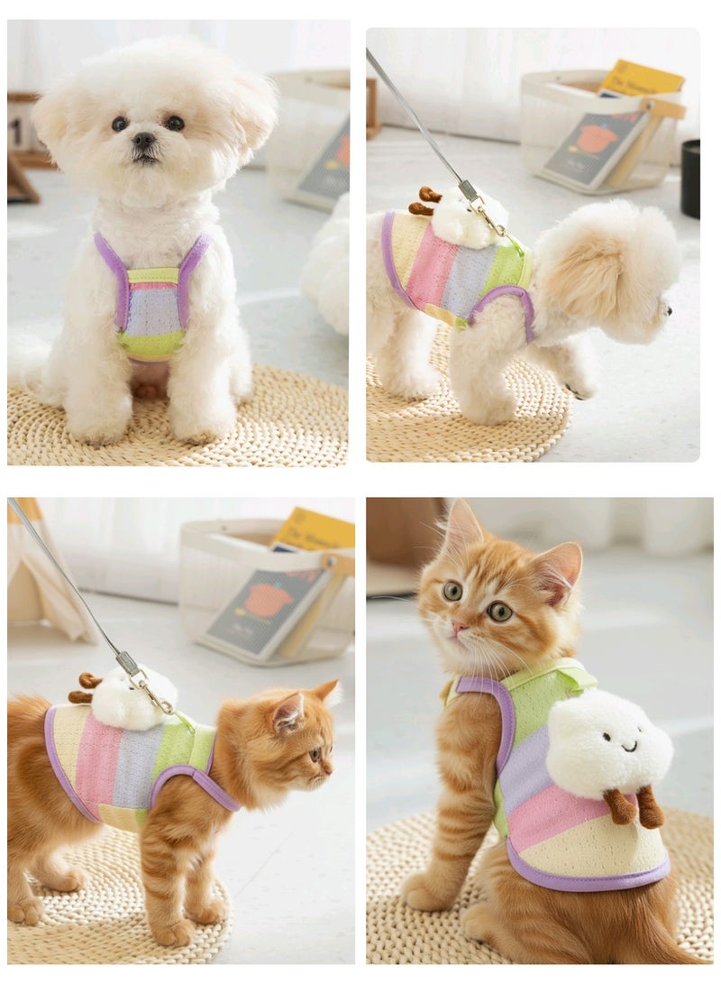 A.M Pet vest hollow breathable summer cat dog Teddy dog short sleeve suspenders  Clothing that pulls cute feet - Image 1