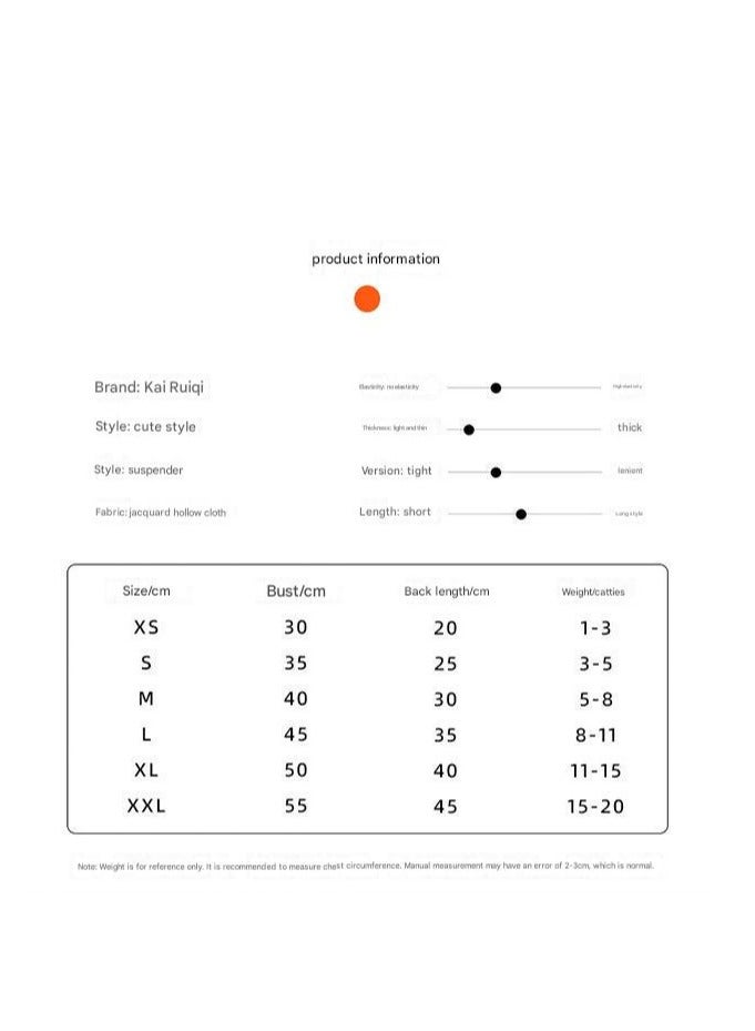 A.M Pet vest hollow breathable summer cat dog Teddy dog short sleeve suspenders  Clothing that pulls cute feet - Image 2