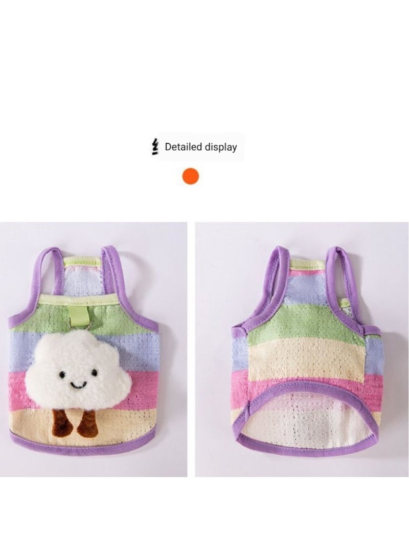 A.M Pet vest hollow breathable summer cat dog Teddy dog short sleeve suspenders  Clothing that pulls cute feet - Image 3