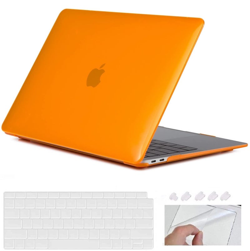 GIOIA BAZAAR Compatible with MacBook Pro 13 inch 2024 2023-2016 M2 Case Cover Release A2338 M1 A2289 A2251 A2159 A1989 A1706 A1710 Chip, Protective Plastic Hard Shell Case Cover (Orange) - Image 1