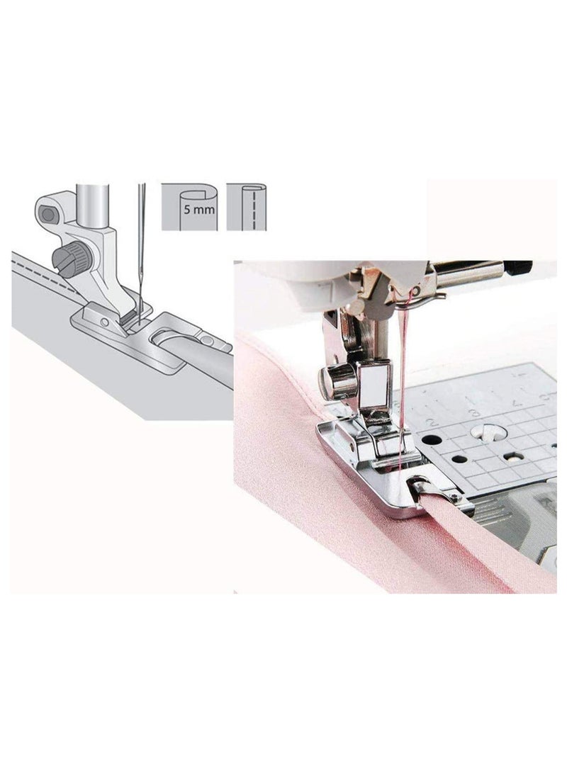Zikra 3 Sizes Rolled Hem Foot 3 mm 4 mm 6 mm Hemmer Foot Hemming Foot Kit Sewing Feet Kit Rolled Hem Presser Foot Sewing Machine Foot Suitable for Household Multi-Function Sewing Machines - Image 3