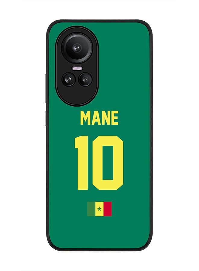 Stylizedd Rugged Black Edge case for Oppo Reno10 / Oppo Reno10 Pro, Custom Slim fit Thin Phone Case Cover - Football Team - Senegal, Player Name - Mane - Image 1
