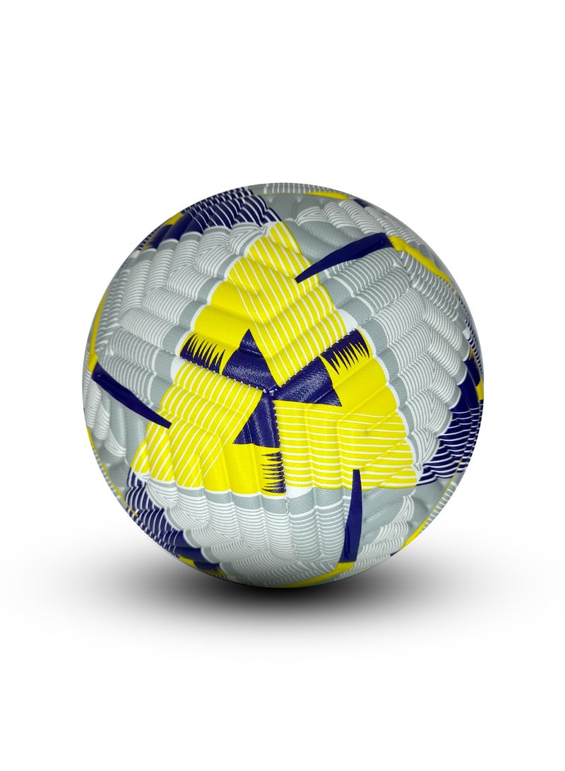 أتش برو إتش إم سبورتس 866 3 كرة قدم تدريب بحجم 5 | لمسة ناعمة، قبضة محسّنة، مثالية للمبتدئين واللاعبين المتقدمين | بنفسجي/أصفر - Image 2