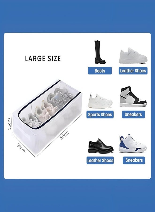 Carrot - Shoe Storage Box, Shoe Organizer for Closet, Clear Plastic Stackable Shoe Boxes, Space Saving Foldable Sneaker Shoe Rack Containers Bin Holder (1), 60 x 30 x 15 Cm (PACK OF 1) - Image 4