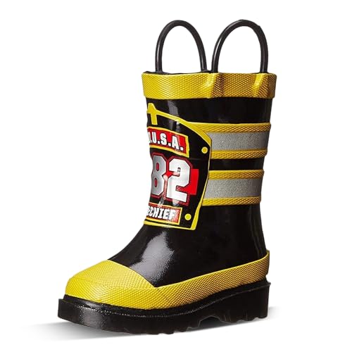 Western Chief Boys Waterproof Printed Rain Boot with Easy Pull on Handles - F.d.u.s.a, 10 M US Toddler - Image 1