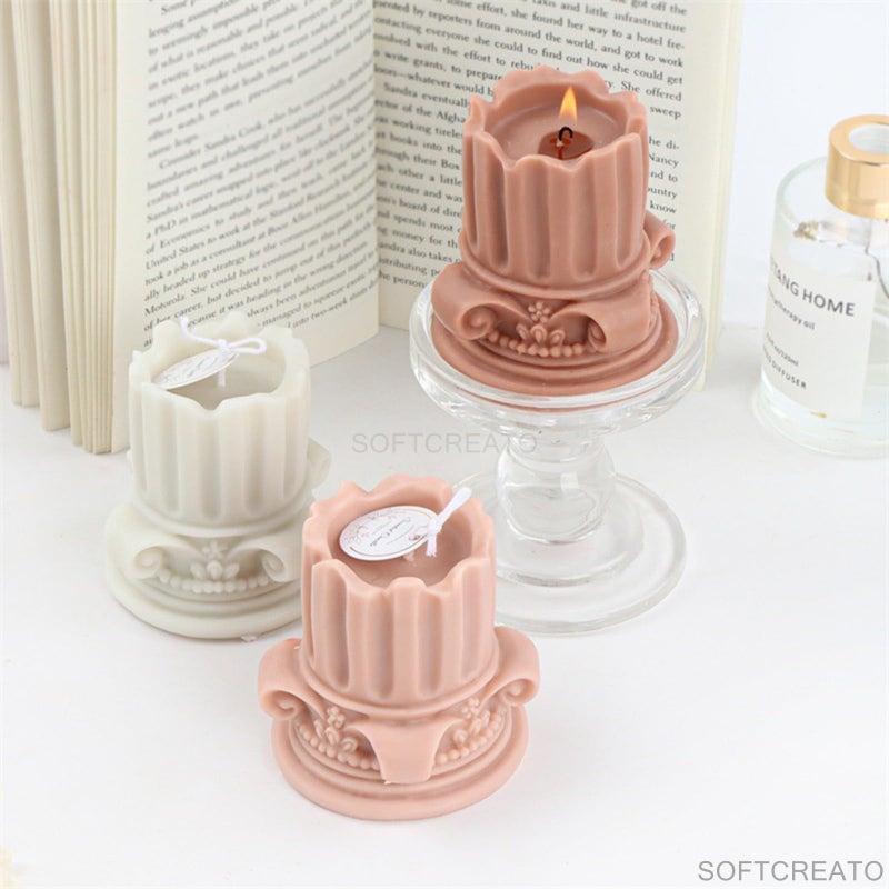 SOFTCREATO 3D Roman Pillar Candle Candle Making Molds | Roman Column Silicone Fondant Mold | for DIY Handmade Candle ,Chocolate, Cake Décor, Aromatherapy, Soap, Polymer Clay Resin Craft Making (Roman Column) - Image 3