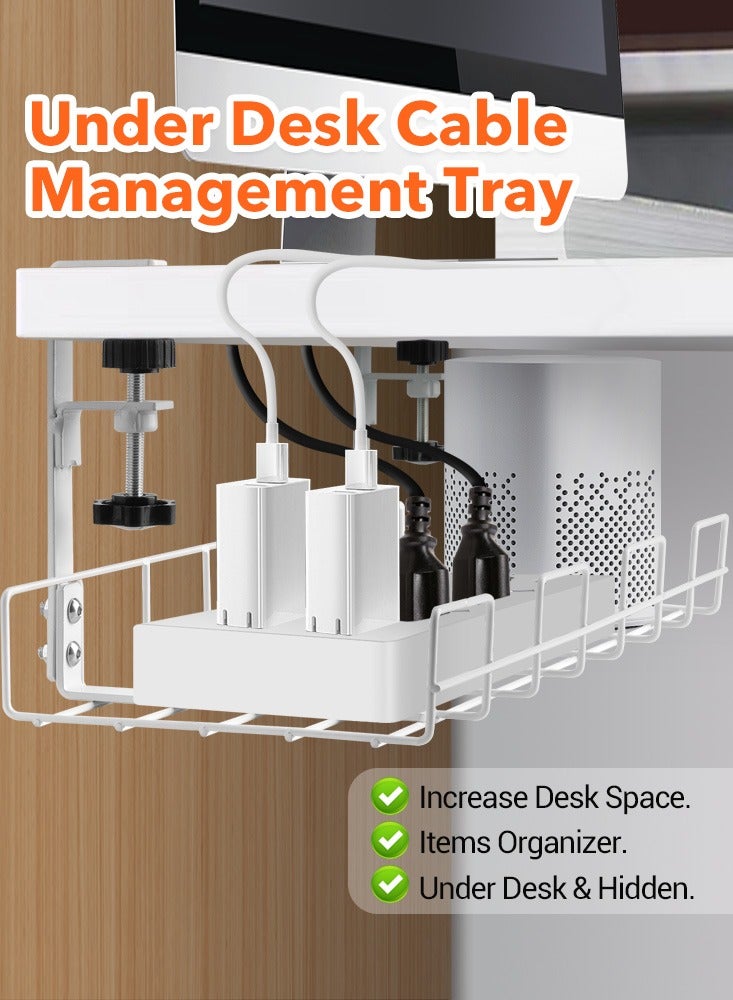 15Kg Under Desk Cable Management Wire Organizer Tray Pc Cable Manager Rack Computer Cord Socket Hold  - Image 2