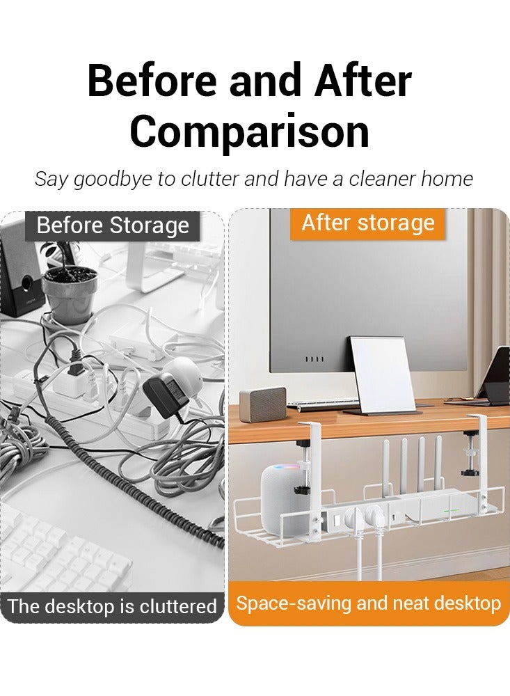 15Kg Under Desk Cable Management Wire Organizer Tray Pc Cable Manager Rack Computer Cord Socket Hold  - Image 4