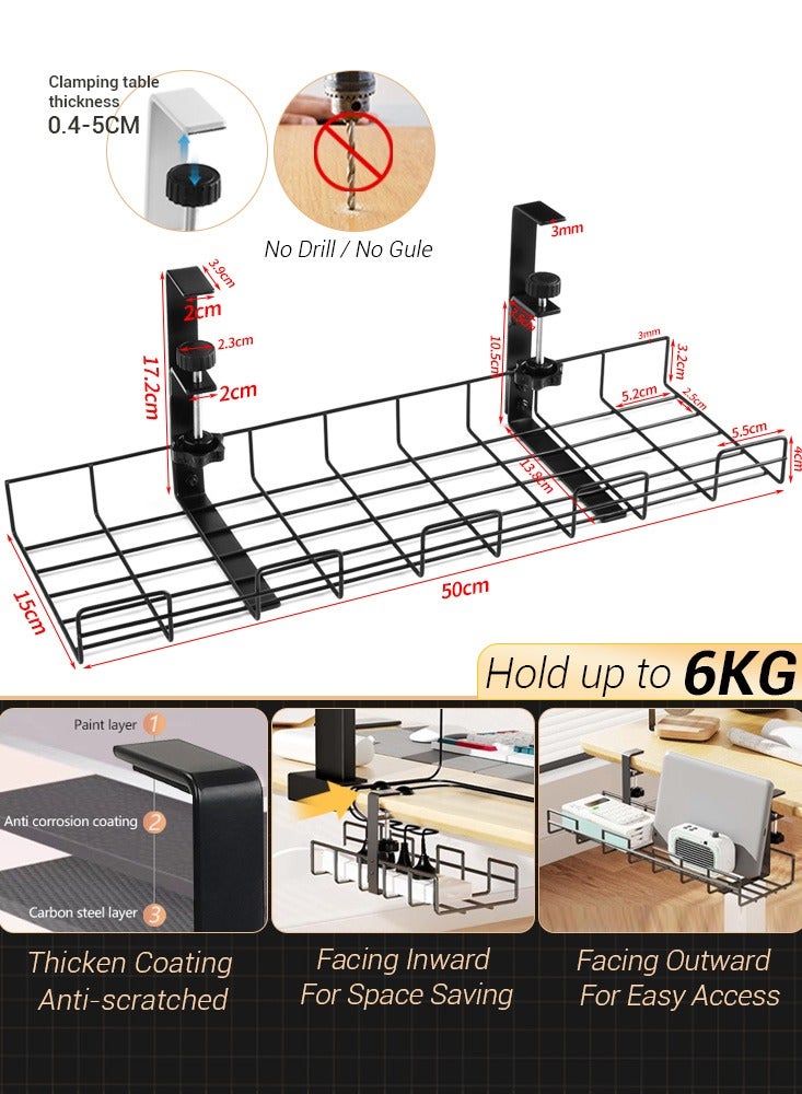 15Kg Under Desk Cable Management Wire Organizer Tray Pc Cable Manager Rack Computer Cord Socket Hold  - Image 5
