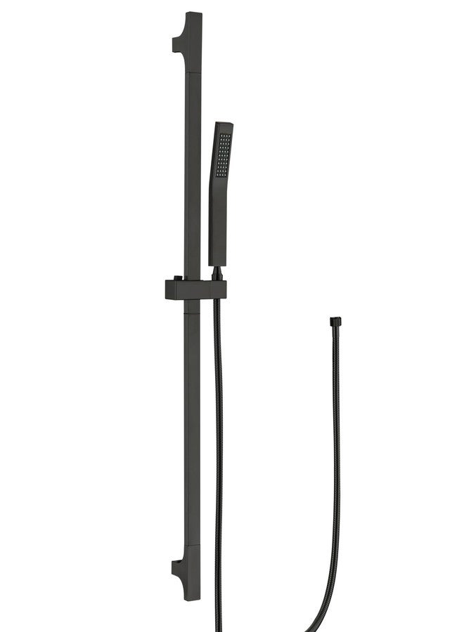 BEIYI Matte Black Handheld Shower with Slide Bar Square Handheld Shower Head with Hose High-Pressure Shower Head with 29" Long Slide Bar Combo Adjustable Height - Image 1
