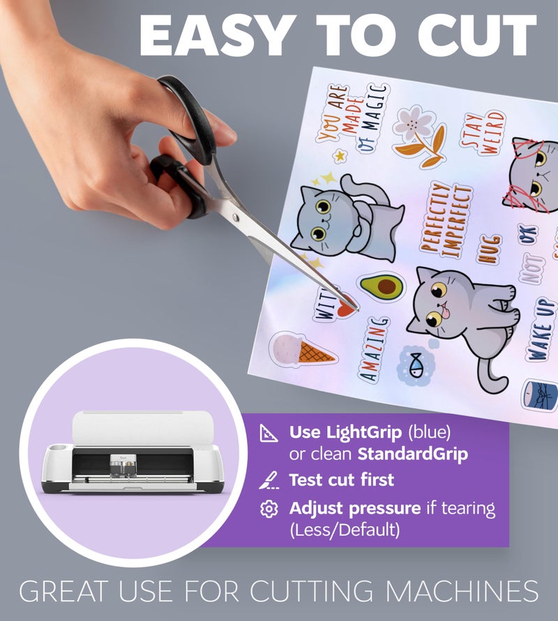 SMALL SMILE Clear Holographic Sticker Paper for Inkjet Printer and Laser â€“ 20 Sheets, 8.5x11 Printable Vinyl Clear Sticker Paper, Waterproof Transparent Labels for DIY Stickers & Decals - Image 3