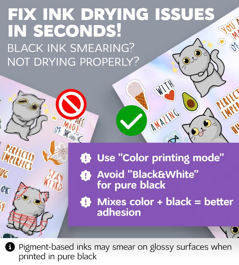SMALL SMILE Clear Holographic Sticker Paper for Inkjet Printer and Laser â€“ 20 Sheets, 8.5x11 Printable Vinyl Clear Sticker Paper, Waterproof Transparent Labels for DIY Stickers & Decals - Image 5