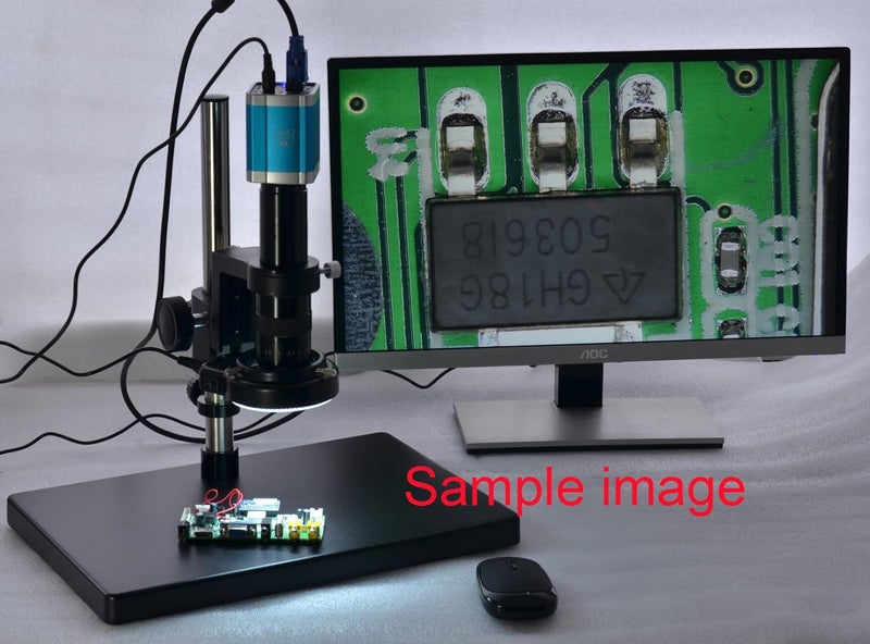 HAYEAR مصباح حلقة ميكروسكوب LED أسود 144 مع ضوء قابل للتعديل + محول - Image 2