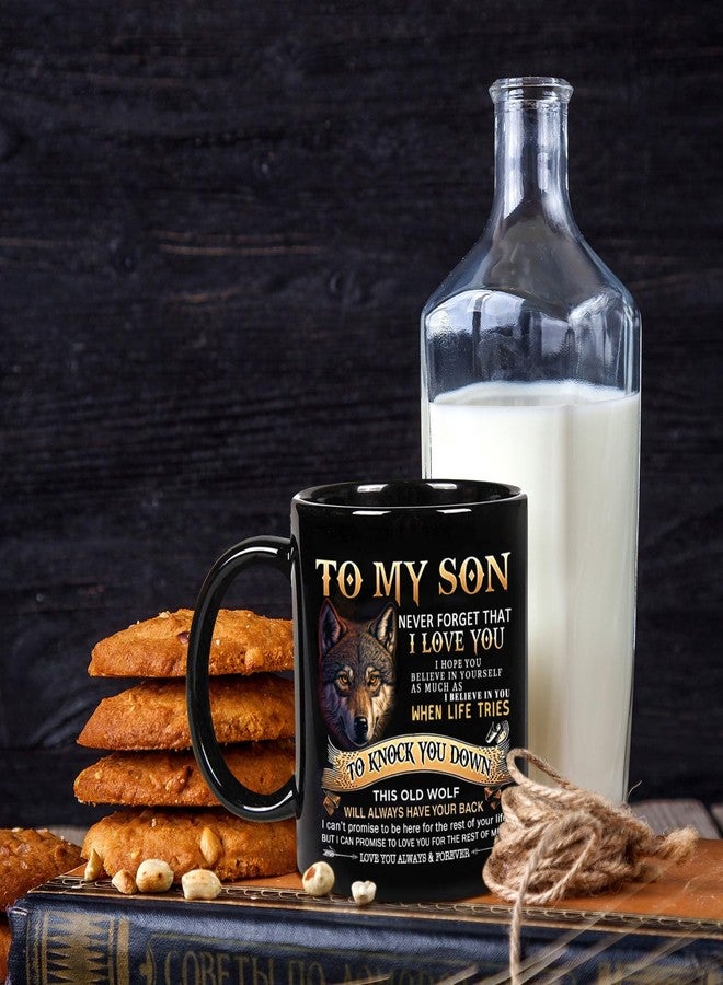 Aurahouse Gifts for Son from Mom Dad - 11oz Inspiration Wolf Mug, Son Birthday Gifts, Father's Day, Graduation, Christmas, Valentines Day Gift for Sons Adult Kids Men Coffee Cup - Image 3