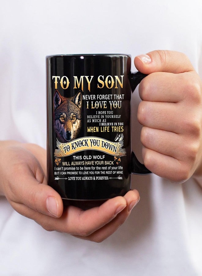Aurahouse Gifts for Son from Mom Dad - 11oz Inspiration Wolf Mug, Son Birthday Gifts, Father's Day, Graduation, Christmas, Valentines Day Gift for Sons Adult Kids Men Coffee Cup - Image 4