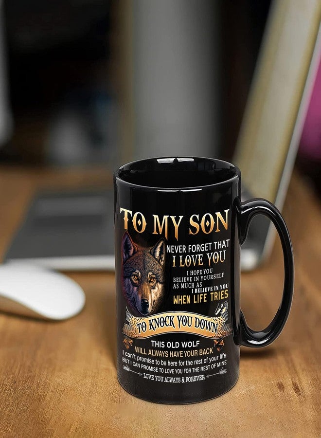 Aurahouse Gifts for Son from Mom Dad - 11oz Inspiration Wolf Mug, Son Birthday Gifts, Father's Day, Graduation, Christmas, Valentines Day Gift for Sons Adult Kids Men Coffee Cup - Image 2
