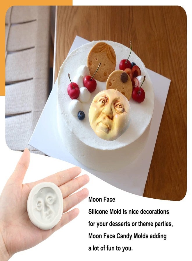 Sijiangmold Moon Face Silicone Mold Human Face Fondant Mold For Cake Decorating Chocolate Candy Cupcake Topper Polymer Clay Set Of 4 - Image 3