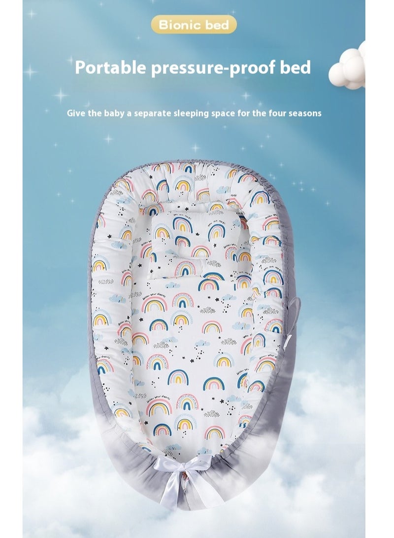 SISGL سرير بيبي لوونجر عش بيبي للنوم قابل للإزالة والغسل سرير حماية بيبي محمول للأطفال سرير بيونيك لغرفة النوم هدية للأطفال من 0-24 شهر يمكن استخدامه للسفر والتخييم - Image 2