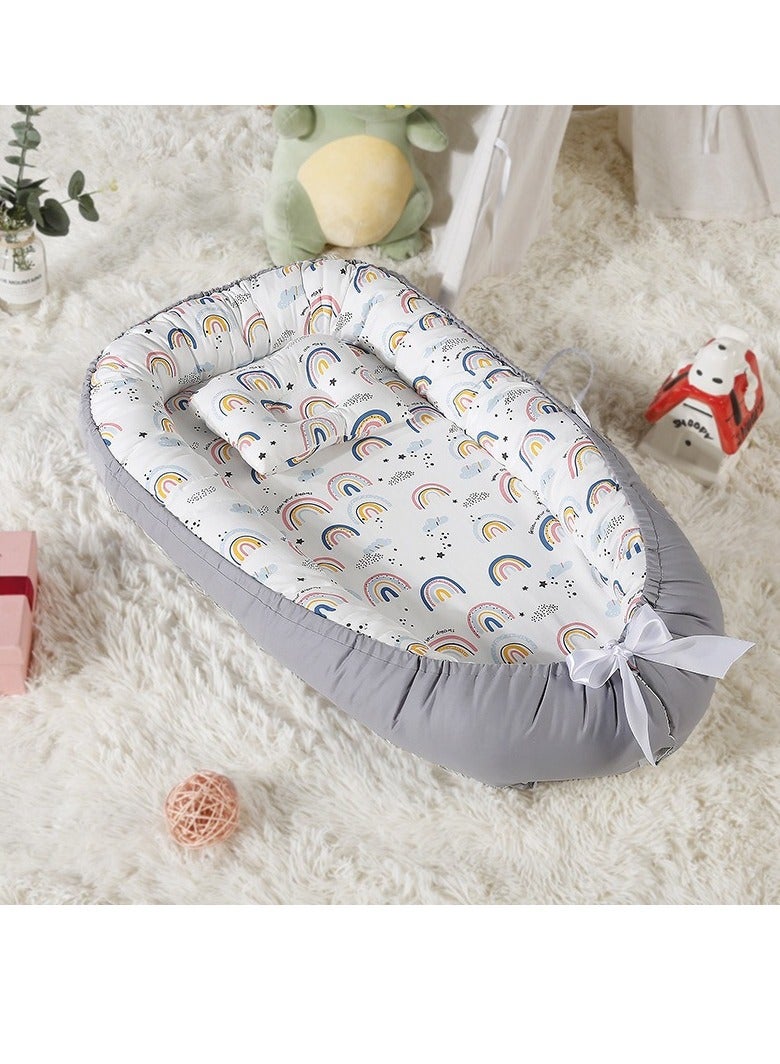 SISGL سرير بيبي لوونجر عش بيبي للنوم قابل للإزالة والغسل سرير حماية بيبي محمول للأطفال سرير بيونيك لغرفة النوم هدية للأطفال من 0-24 شهر يمكن استخدامه للسفر والتخييم - Image 1