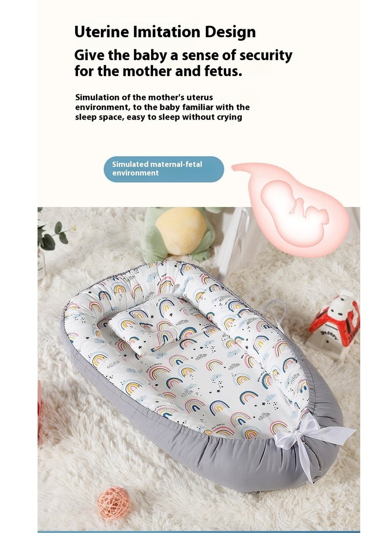 SISGL سرير بيبي لوونجر عش بيبي للنوم قابل للإزالة والغسل سرير حماية بيبي محمول للأطفال سرير بيونيك لغرفة النوم هدية للأطفال من 0-24 شهر يمكن استخدامه للسفر والتخييم - Image 5