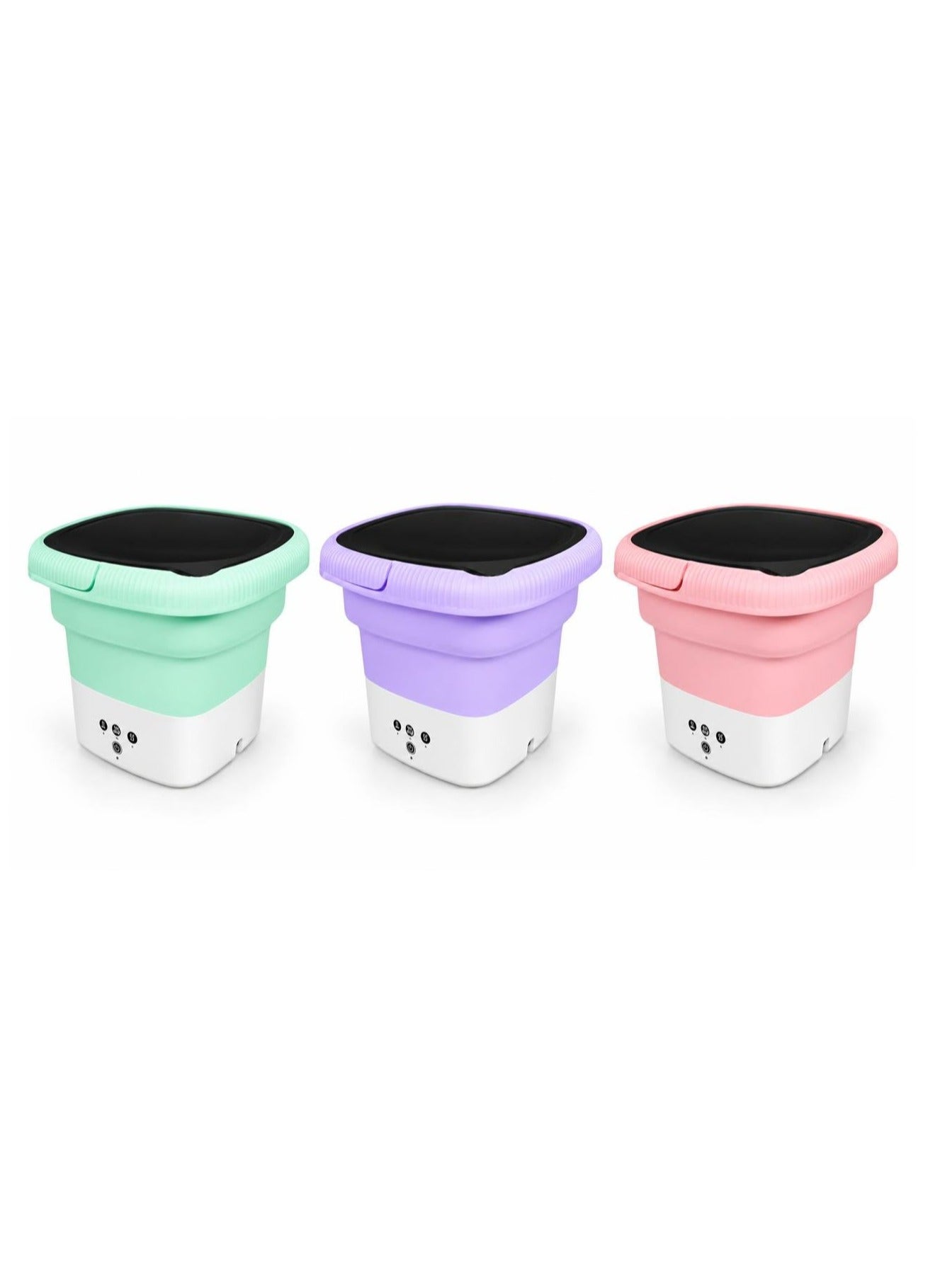 Portable Mini Folding Washing Machine, Compact Travel Washer for Baby Clothes, Socks, Underwear and Small Items, Space-Saving Laundry Machine