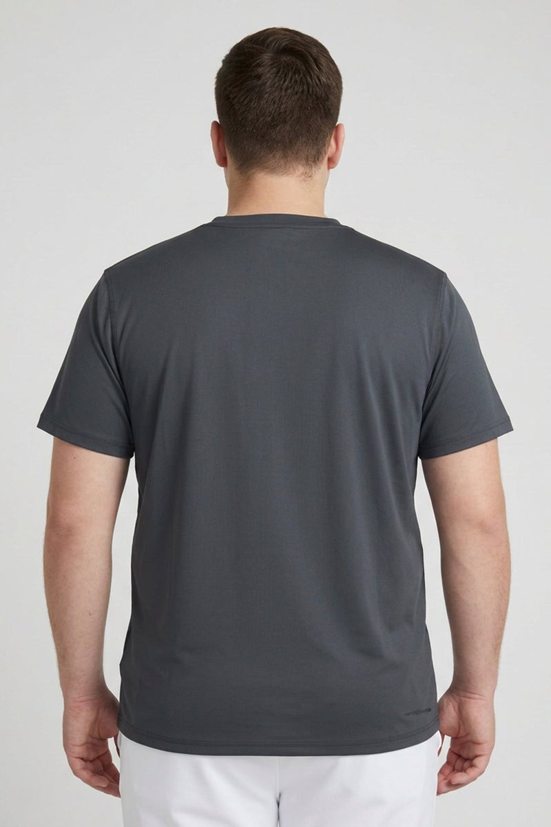 Layer 8 Men Sportswear Fit Short Sleeve Training T-Shirt, Dark Grey - Image 4