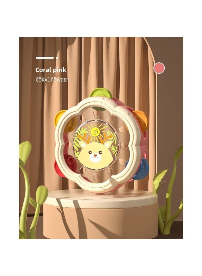 Toys For Children Hand-clapped Drum Percussion Instruments Baby Tambourine Puzzle Early Education Enlightenment Kindergarten Toys Gift Rattles-Color:1022-34 Hand Shot Rattle (opp Bag) Pink - Image 1