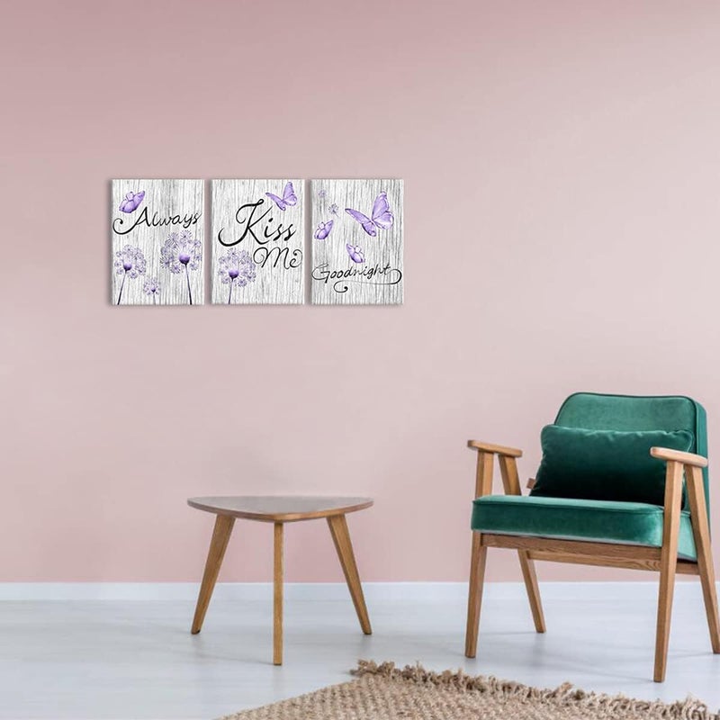 Kalormore Purple Butterfly and Dandelion Canvas Wall Art - Image 5