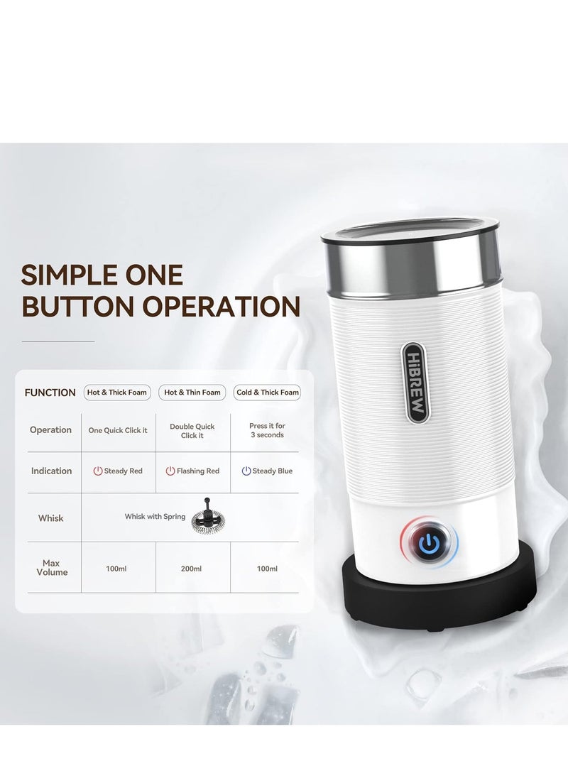 HiBREW HiBREW Electric Milk Frother Frothing Foamer Chocolate Mixer Cold/Hot Latte Cappuccino fully automatic Milk Warmer Cool M1A(white)  - Image 3