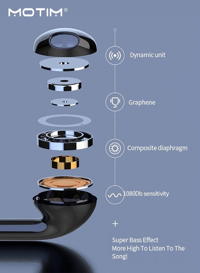 Motim Neck-Mounted Bluetooth Headset, LED Digital Display, Stereo Sports Noise Canceling Wireless In-Ear Headphones - Image 5