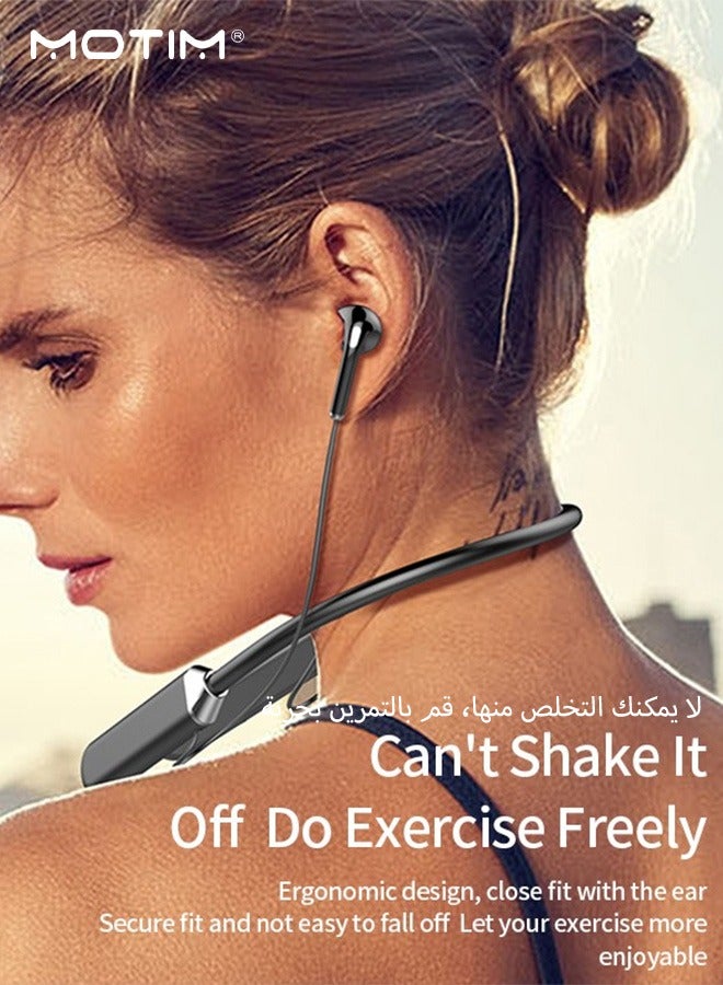 Motim Neck-Mounted Bluetooth Headset, LED Digital Display, Stereo Sports Noise Canceling Wireless In-Ear Headphones - Image 4